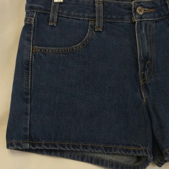 Levi's Junior Blue Dark Wash Four Pocket Mid Rise Zipper Fly Denim Jean Short - Picture 4 of 8